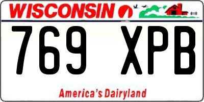 WI license plate 769XPB