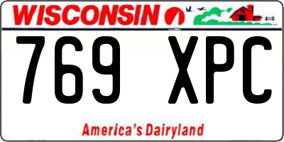 WI license plate 769XPC