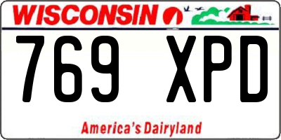 WI license plate 769XPD