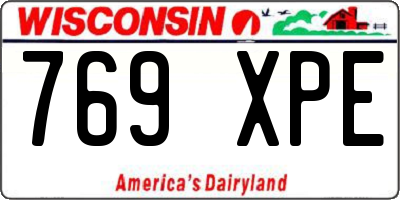 WI license plate 769XPE