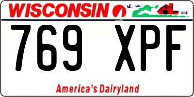 WI license plate 769XPF