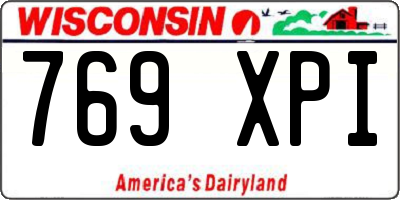 WI license plate 769XPI