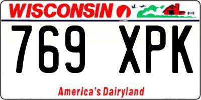 WI license plate 769XPK