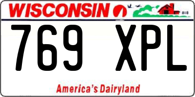 WI license plate 769XPL