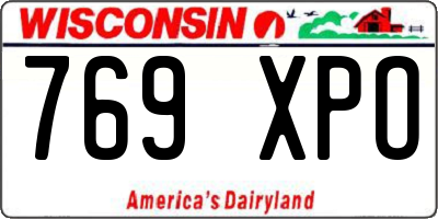 WI license plate 769XPO