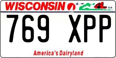 WI license plate 769XPP