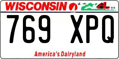 WI license plate 769XPQ