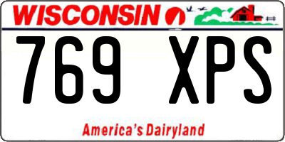 WI license plate 769XPS