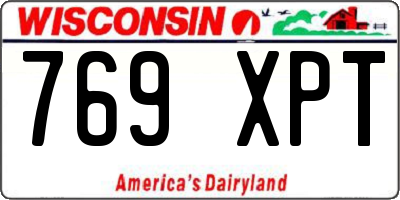 WI license plate 769XPT