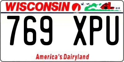 WI license plate 769XPU