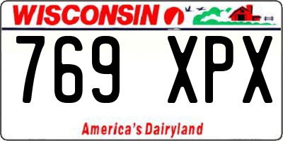 WI license plate 769XPX