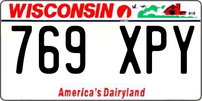 WI license plate 769XPY