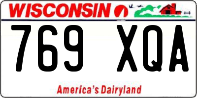 WI license plate 769XQA