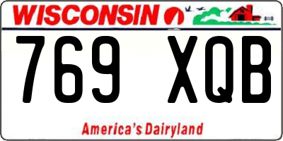 WI license plate 769XQB