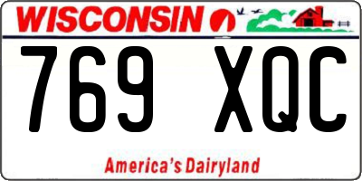 WI license plate 769XQC