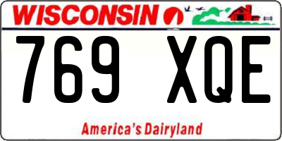 WI license plate 769XQE
