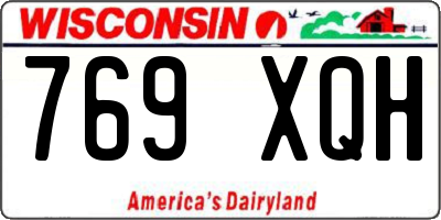 WI license plate 769XQH