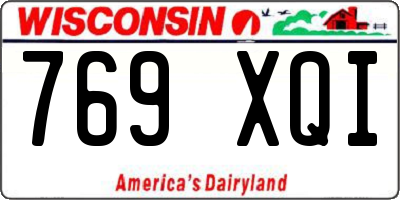 WI license plate 769XQI