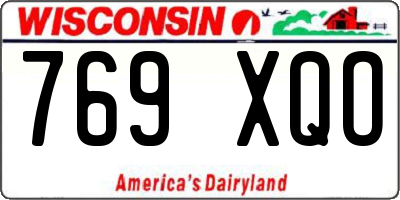 WI license plate 769XQO