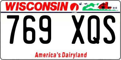 WI license plate 769XQS