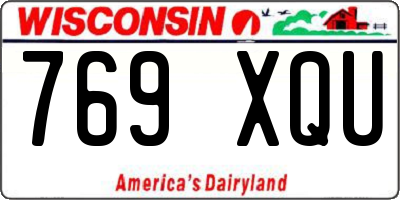 WI license plate 769XQU