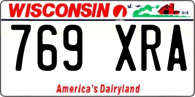 WI license plate 769XRA