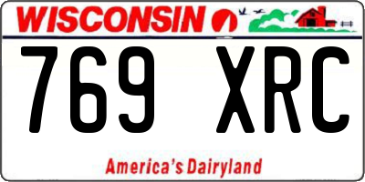WI license plate 769XRC