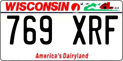 WI license plate 769XRF