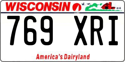 WI license plate 769XRI