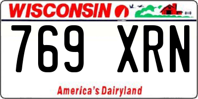WI license plate 769XRN