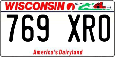 WI license plate 769XRO