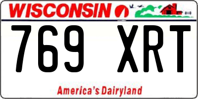 WI license plate 769XRT