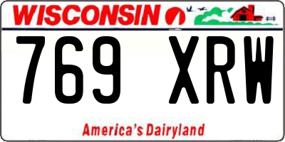 WI license plate 769XRW