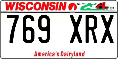 WI license plate 769XRX