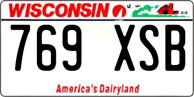 WI license plate 769XSB