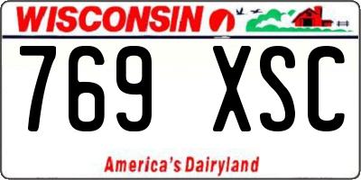 WI license plate 769XSC