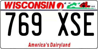 WI license plate 769XSE