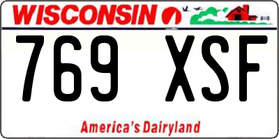 WI license plate 769XSF