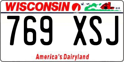 WI license plate 769XSJ