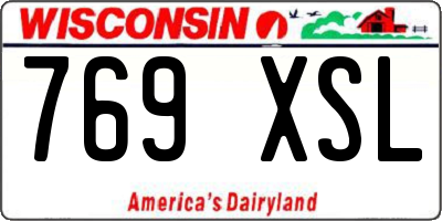 WI license plate 769XSL