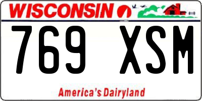 WI license plate 769XSM
