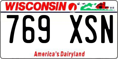 WI license plate 769XSN