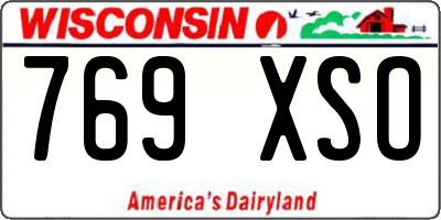 WI license plate 769XSO