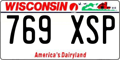 WI license plate 769XSP