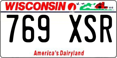 WI license plate 769XSR