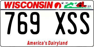 WI license plate 769XSS