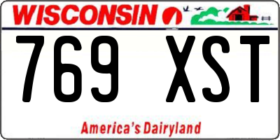 WI license plate 769XST