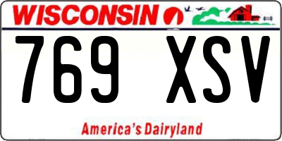 WI license plate 769XSV