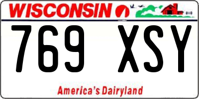 WI license plate 769XSY