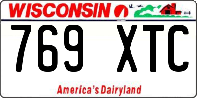 WI license plate 769XTC